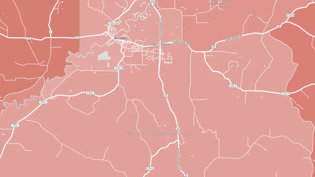 Tamarack, WI block-group political-lean map