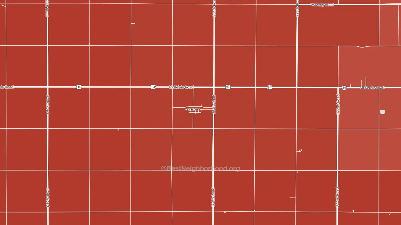 Tamora, NE block-group political-lean map