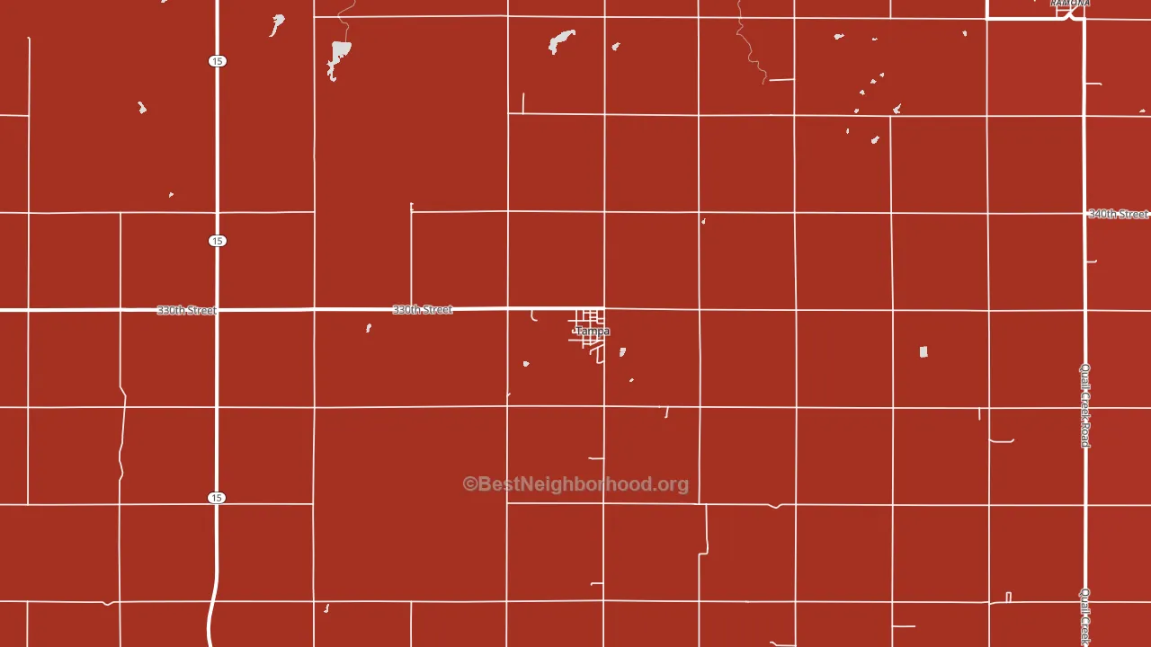 Tampa, KS block-group political-lean map