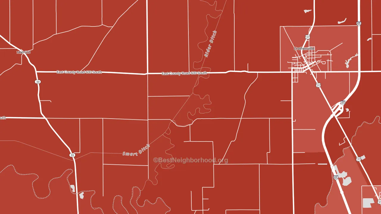 Tampico, IN block-group political-lean map