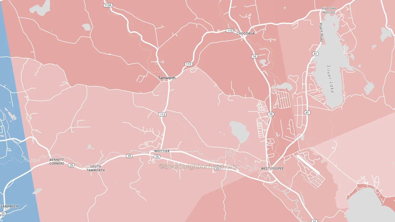 Tamworth, NH block-group political-lean map