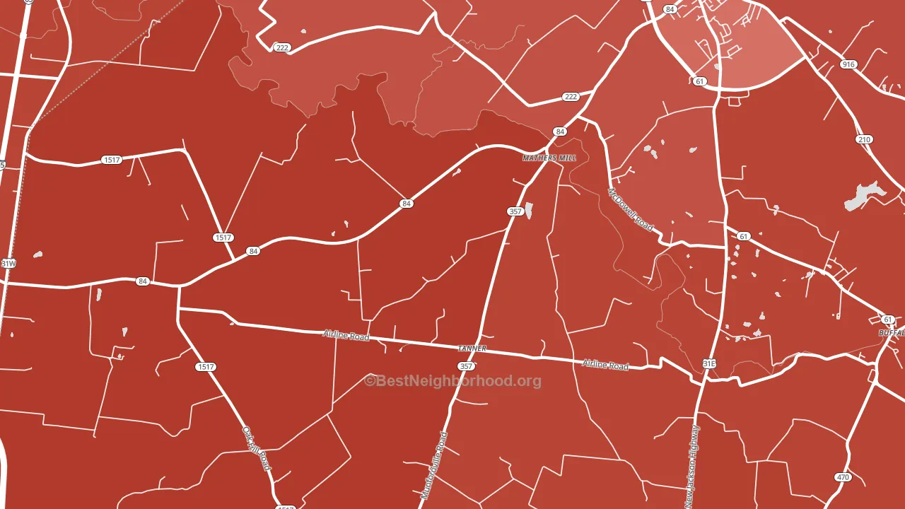 Tanner, KY block-group political-lean map