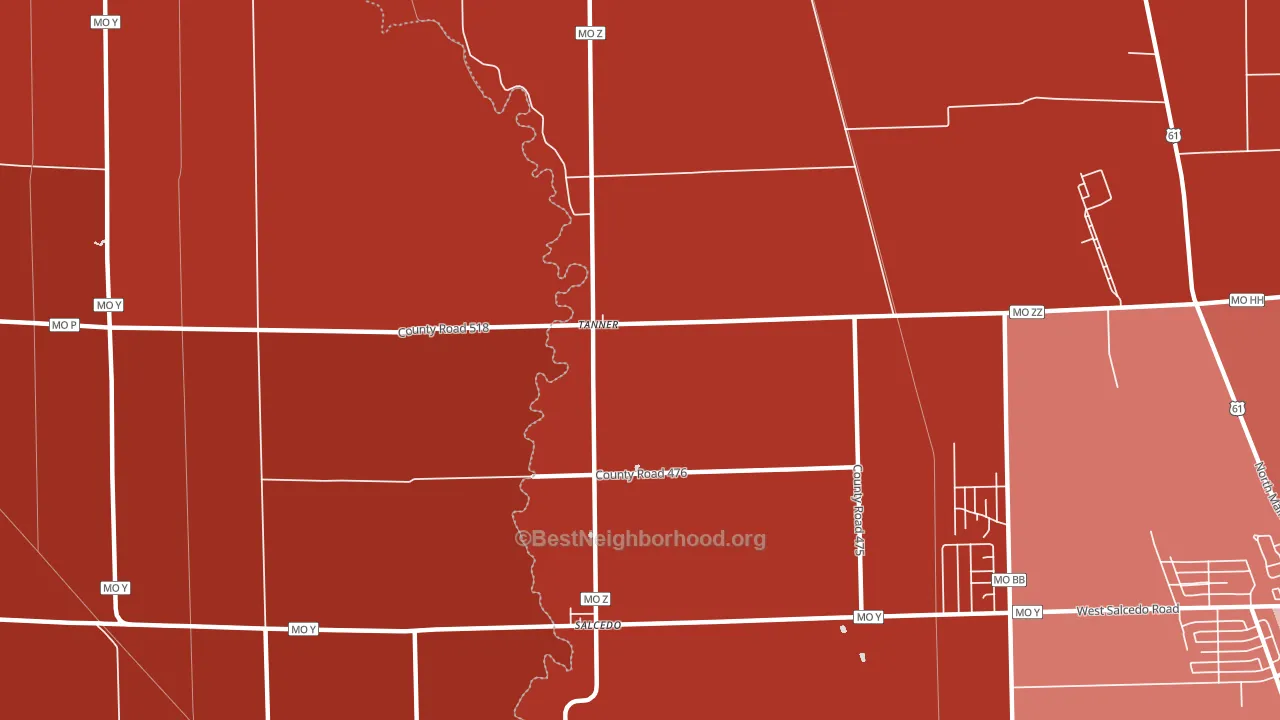 Tanner, MO block-group political-lean map