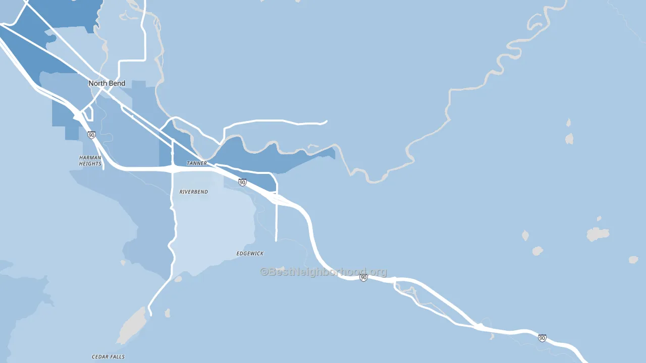 Tanner, WA block-group political-lean map