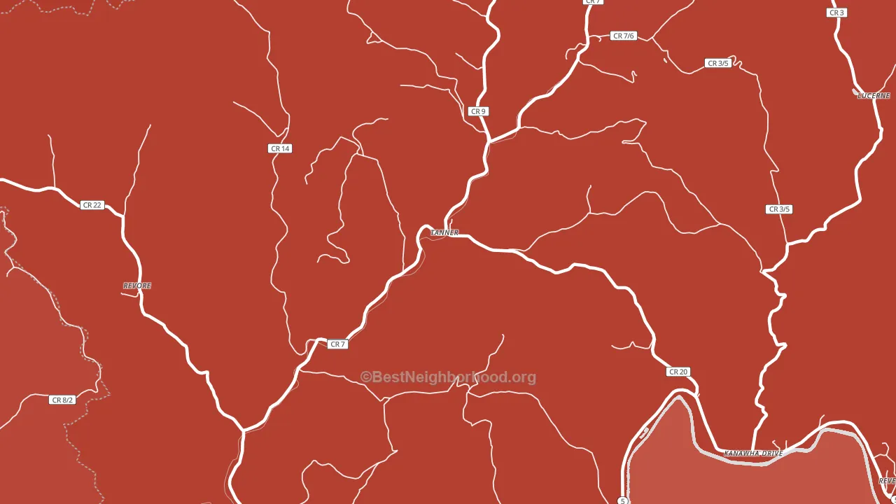 Tanner, WV block-group political-lean map
