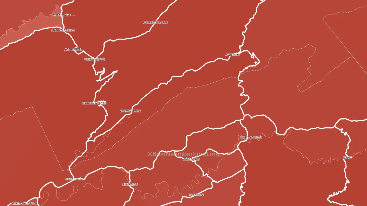 Tannersville, VA block-group political-lean map