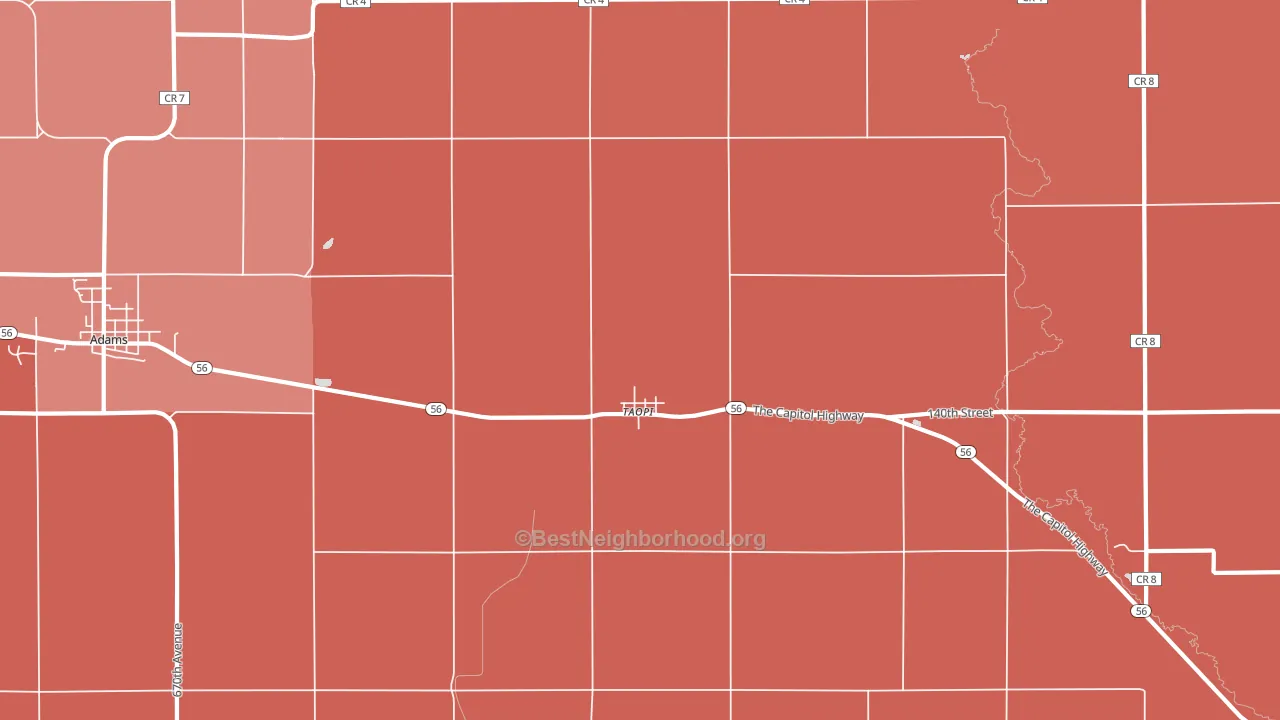 Taopi, MN block-group political-lean map