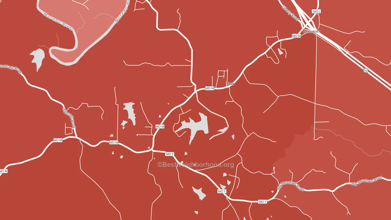 Taos, MO block-group political-lean map
