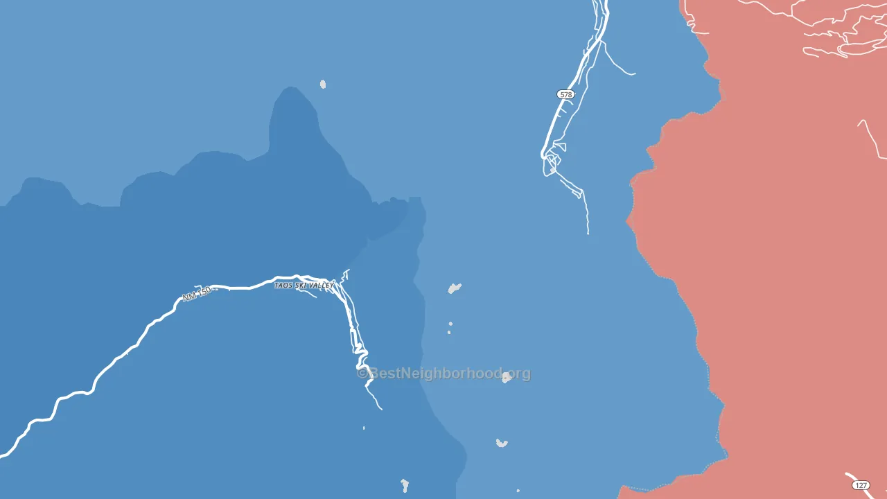Taos Ski Valley, NM block-group political-lean map