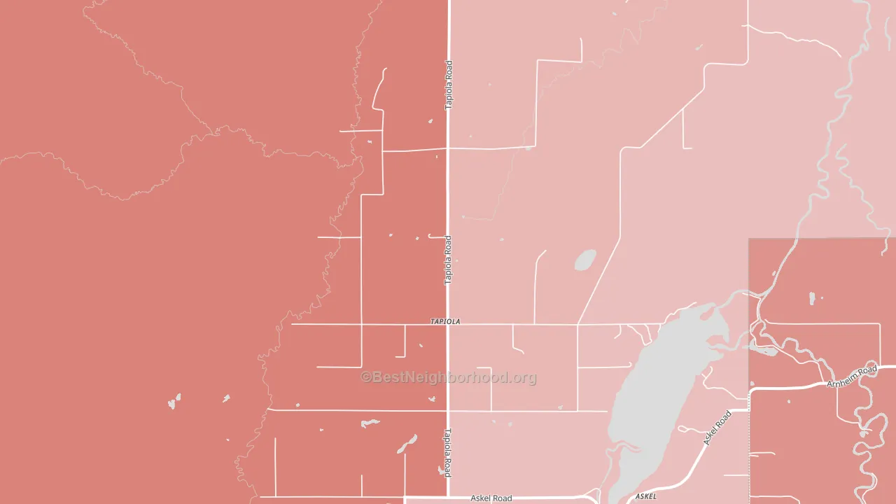 Tapiola, MI block-group political-lean map