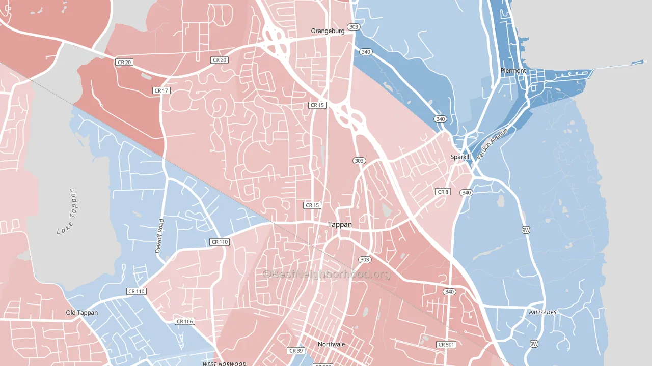 Tappan, NY block-group political-lean map