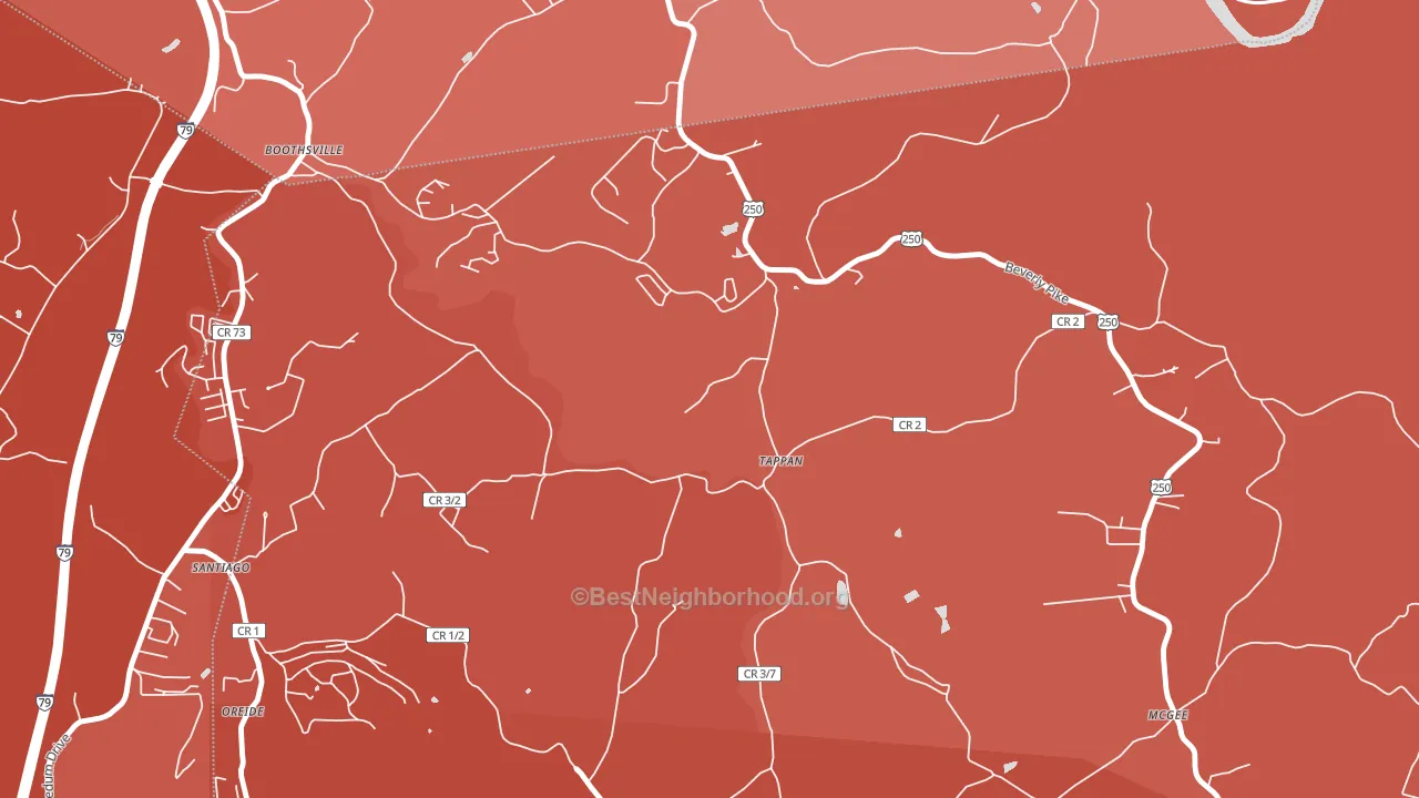 Tappan, WV block-group political-lean map