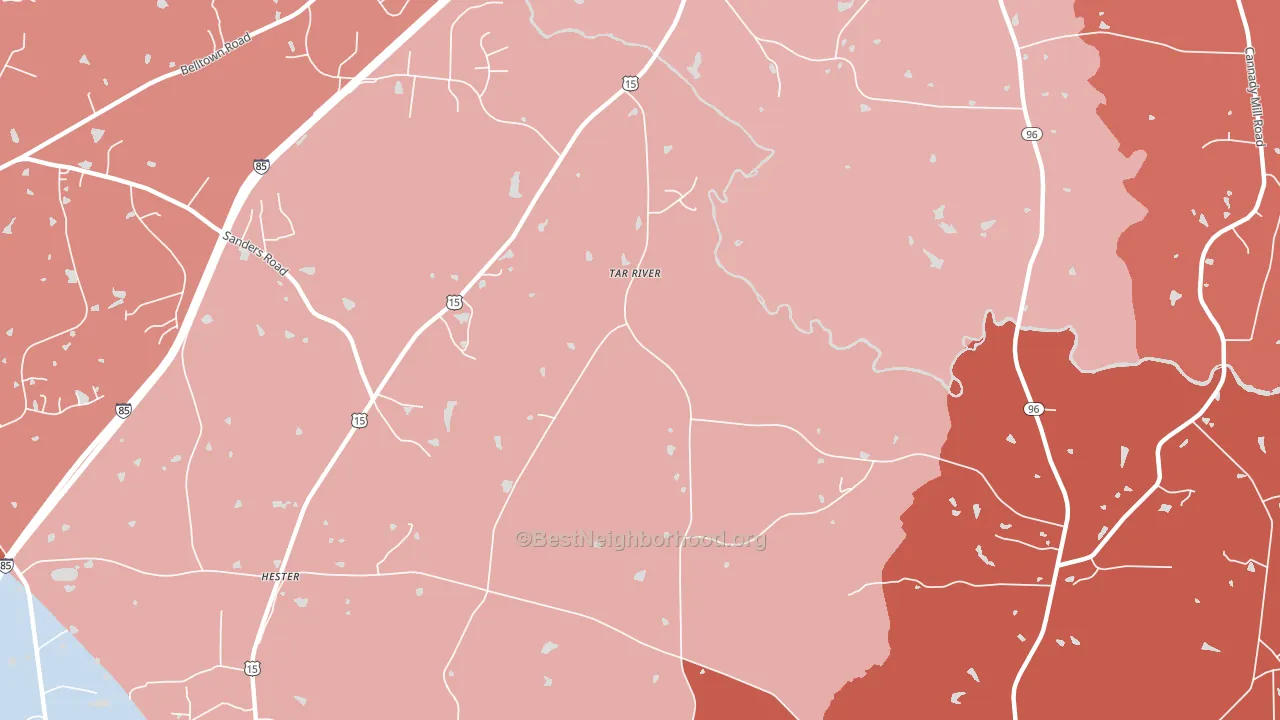 Tar River, NC block-group political-lean map