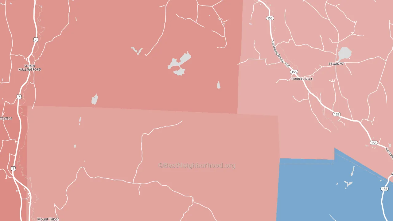 Tarbellville, VT block-group political-lean map
