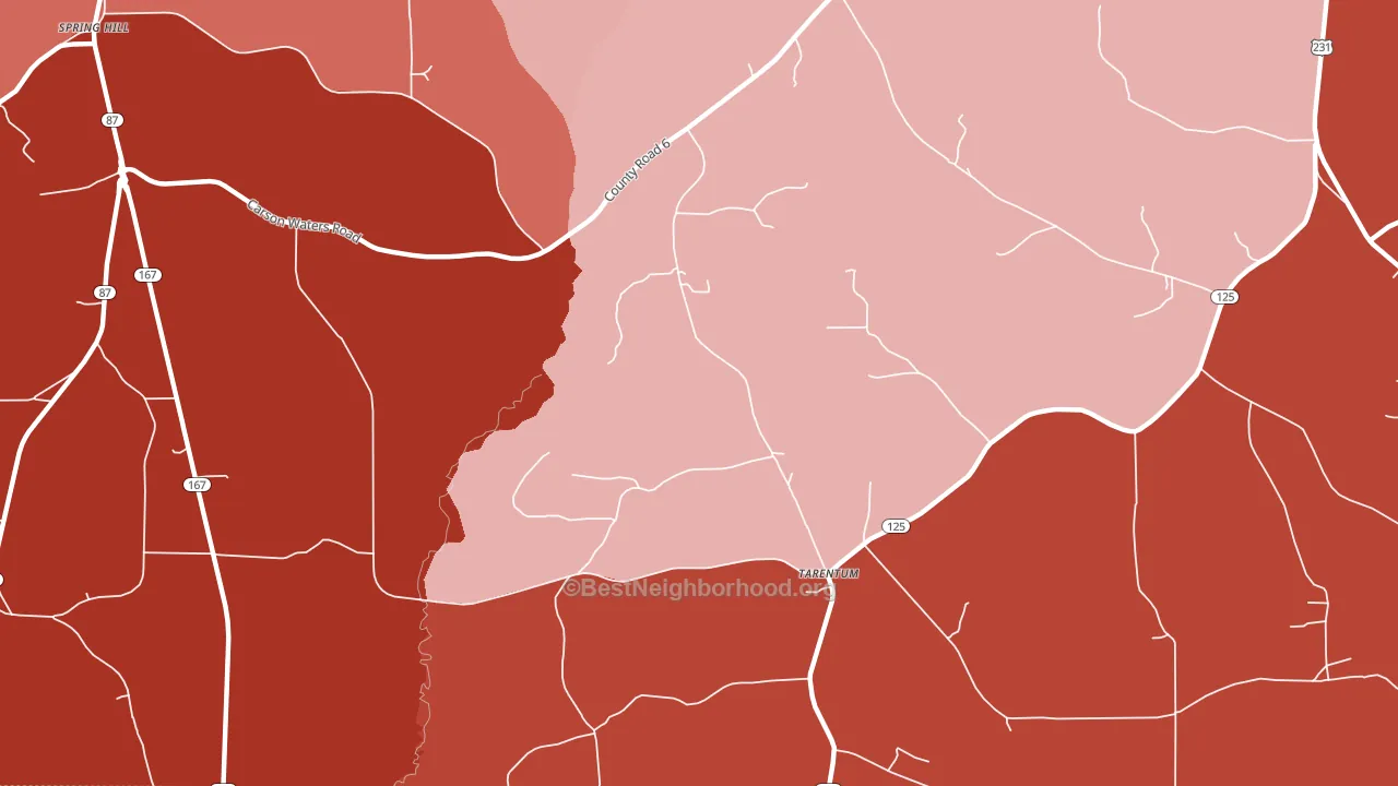 Tarentum, AL block-group political-lean map
