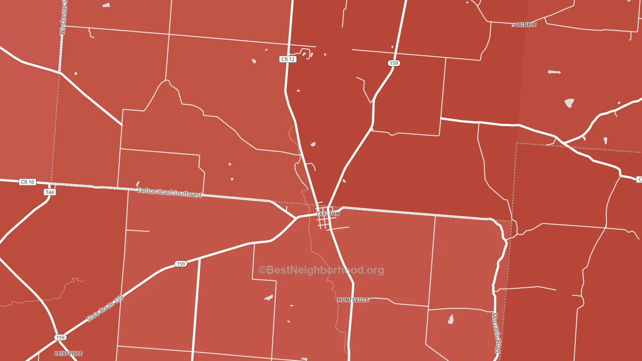 Tarlton, OH block-group political-lean map