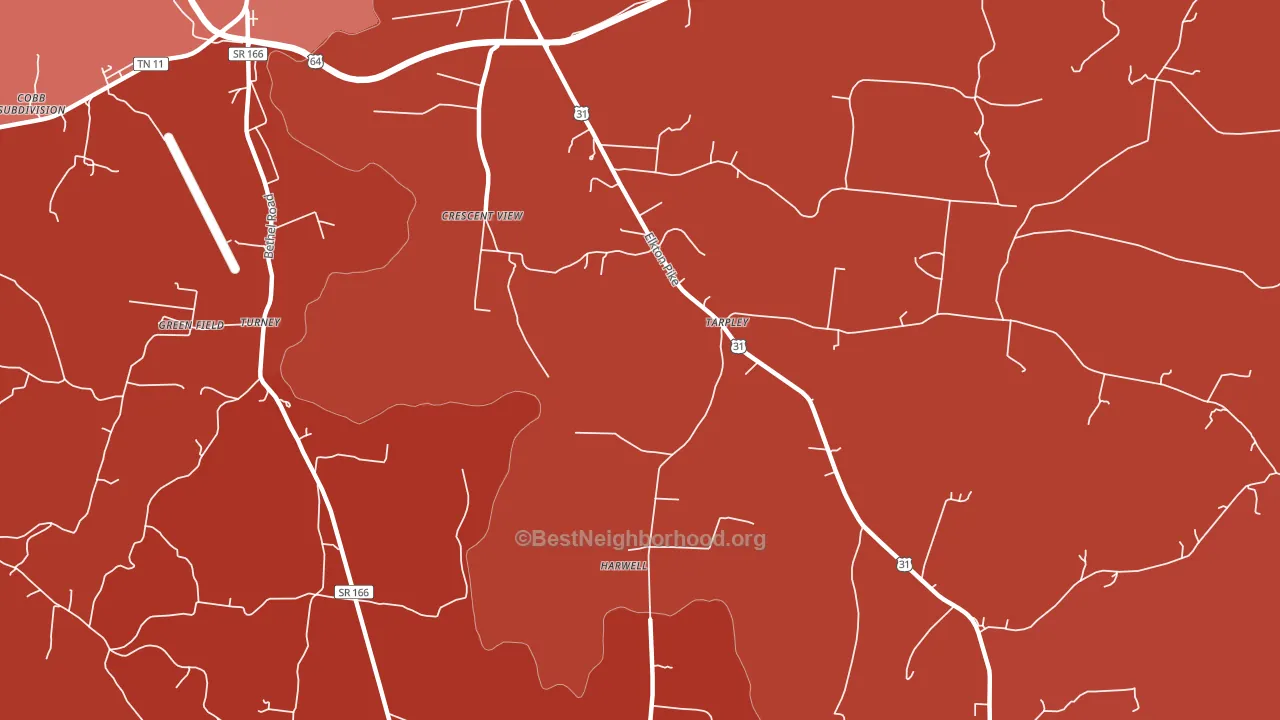 Tarpley, TN block-group political-lean map