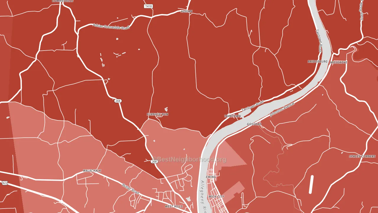 Tarrtown, PA block-group political-lean map