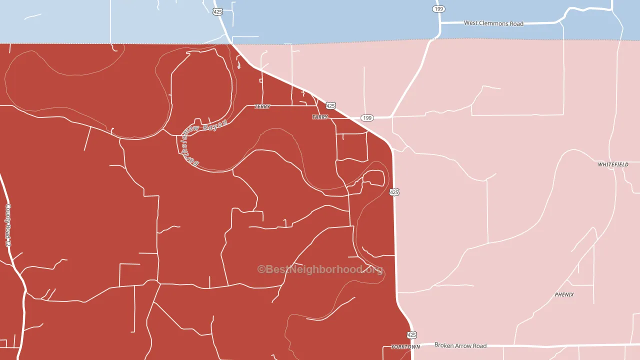 Tarry, AR block-group political-lean map