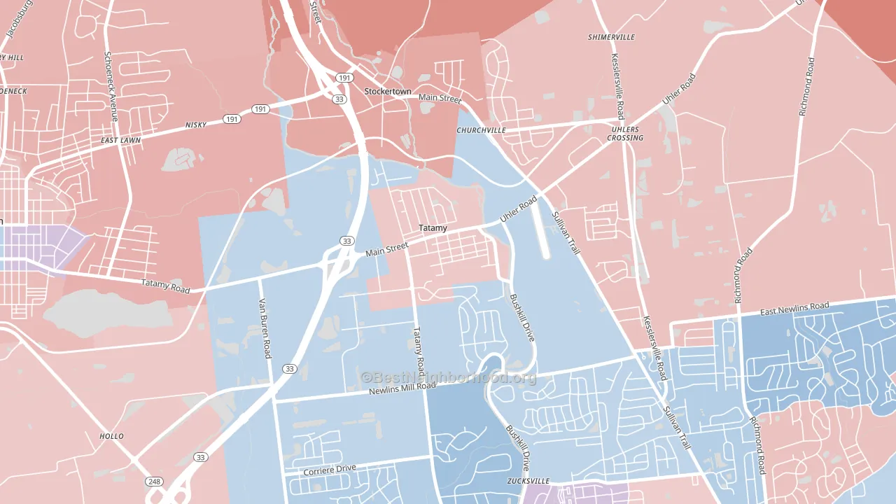 Tatamy, PA block-group political-lean map