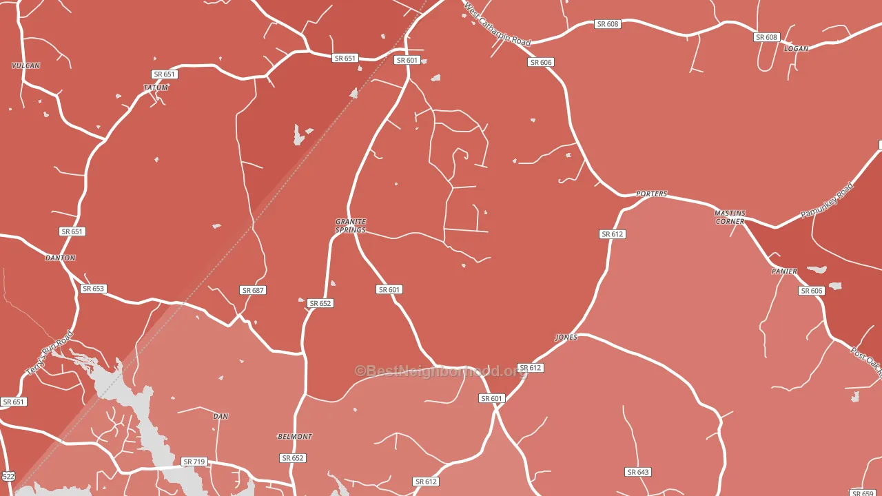 Tatum, VA block-group political-lean map