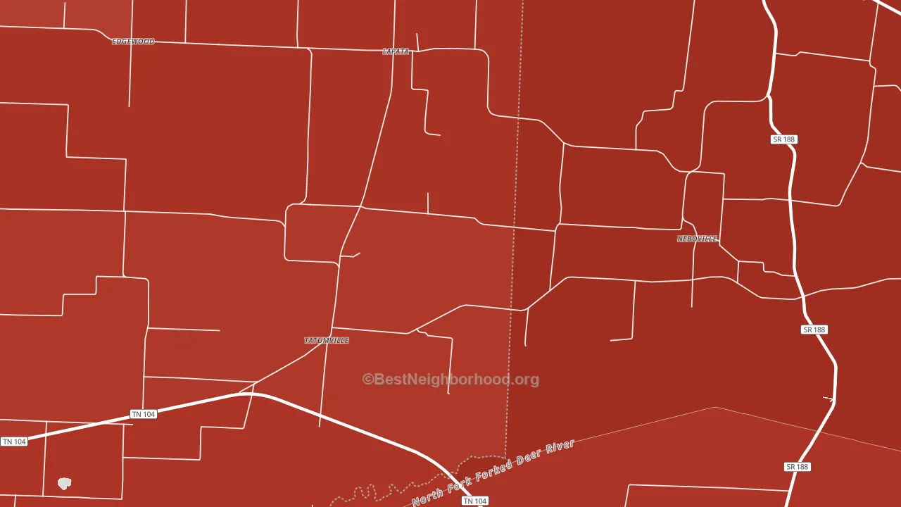 Tatumville, TN block-group political-lean map