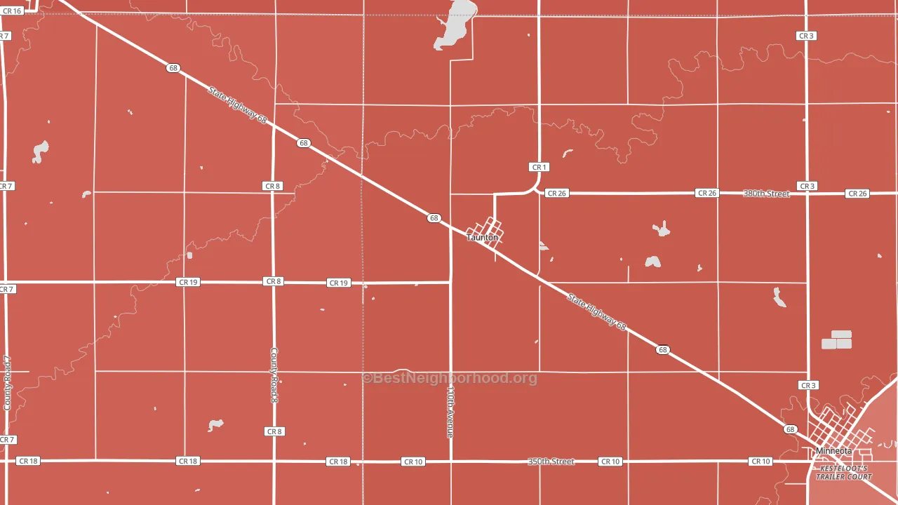 Taunton, MN block-group political-lean map