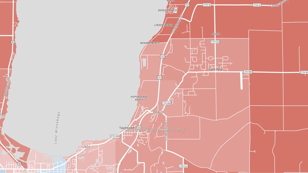 Taycheedah, WI block-group political-lean map