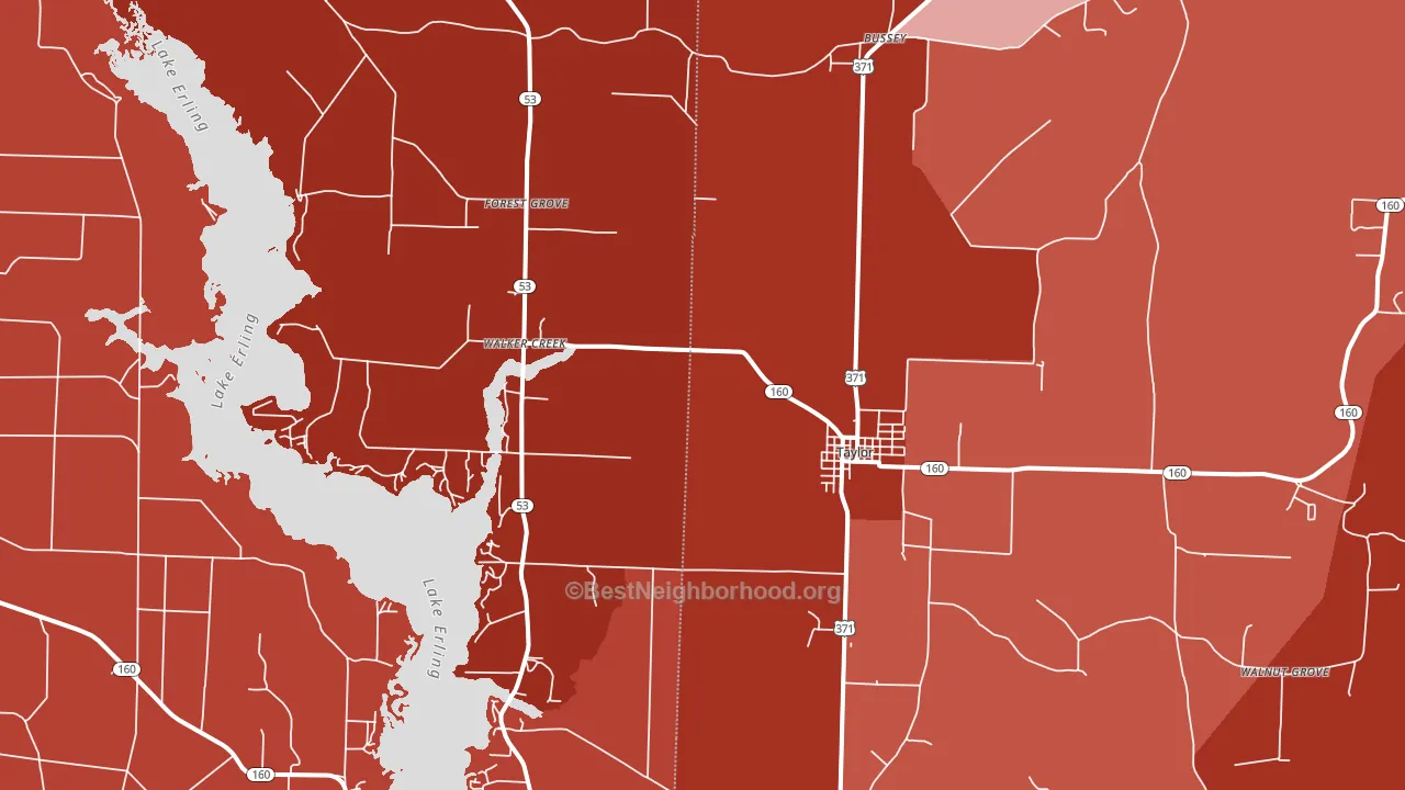 Taylor, AR block-group political-lean map