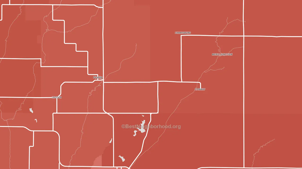 Taylor County, IA block-group political-lean map