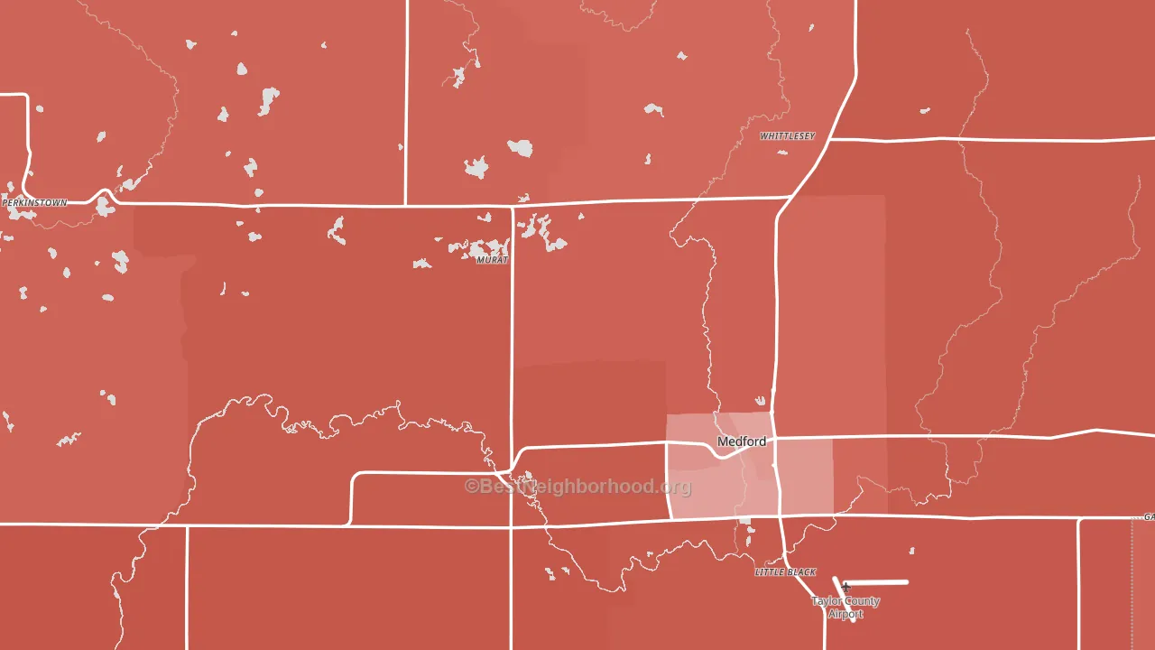 Taylor County, WI block-group political-lean map