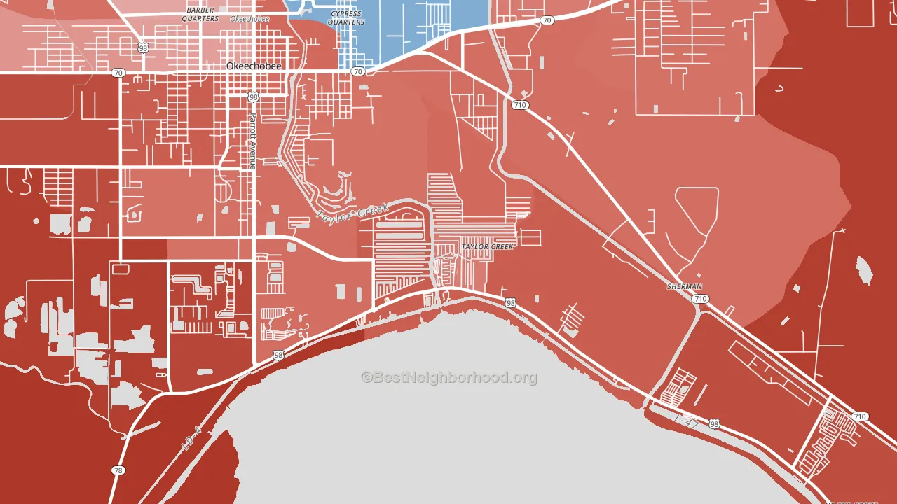 Taylor Creek, FL block-group political-lean map
