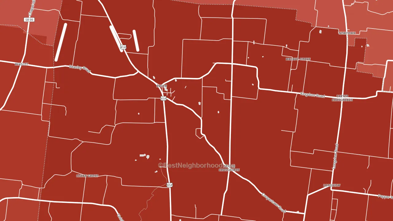Taylor Crossroads, TN block-group political-lean map