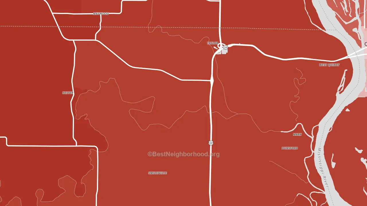 Taylor, MO block-group political-lean map