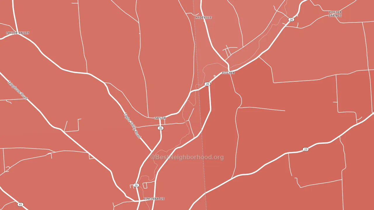 Taylor, NY block-group political-lean map