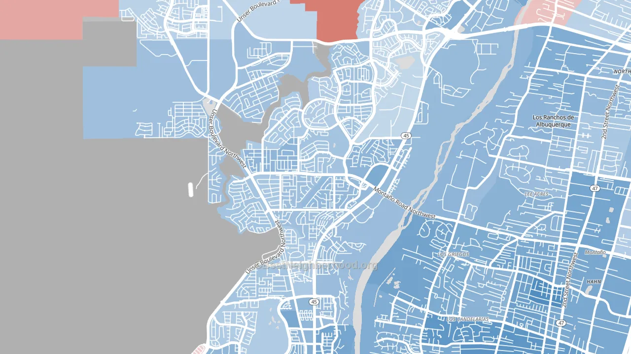 Taylor Ranch, Albuquerque, NM block-group political-lean map