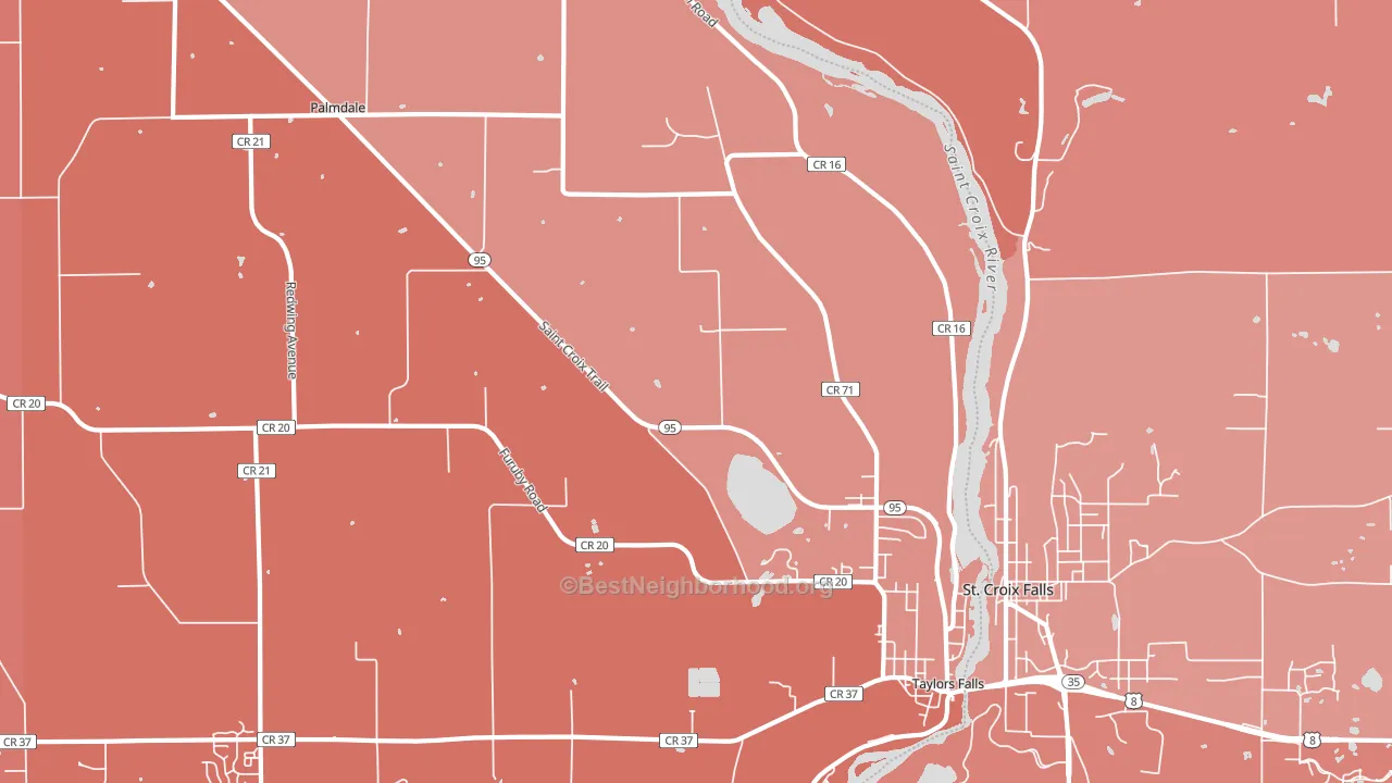 Taylors Falls, MN block-group political-lean map