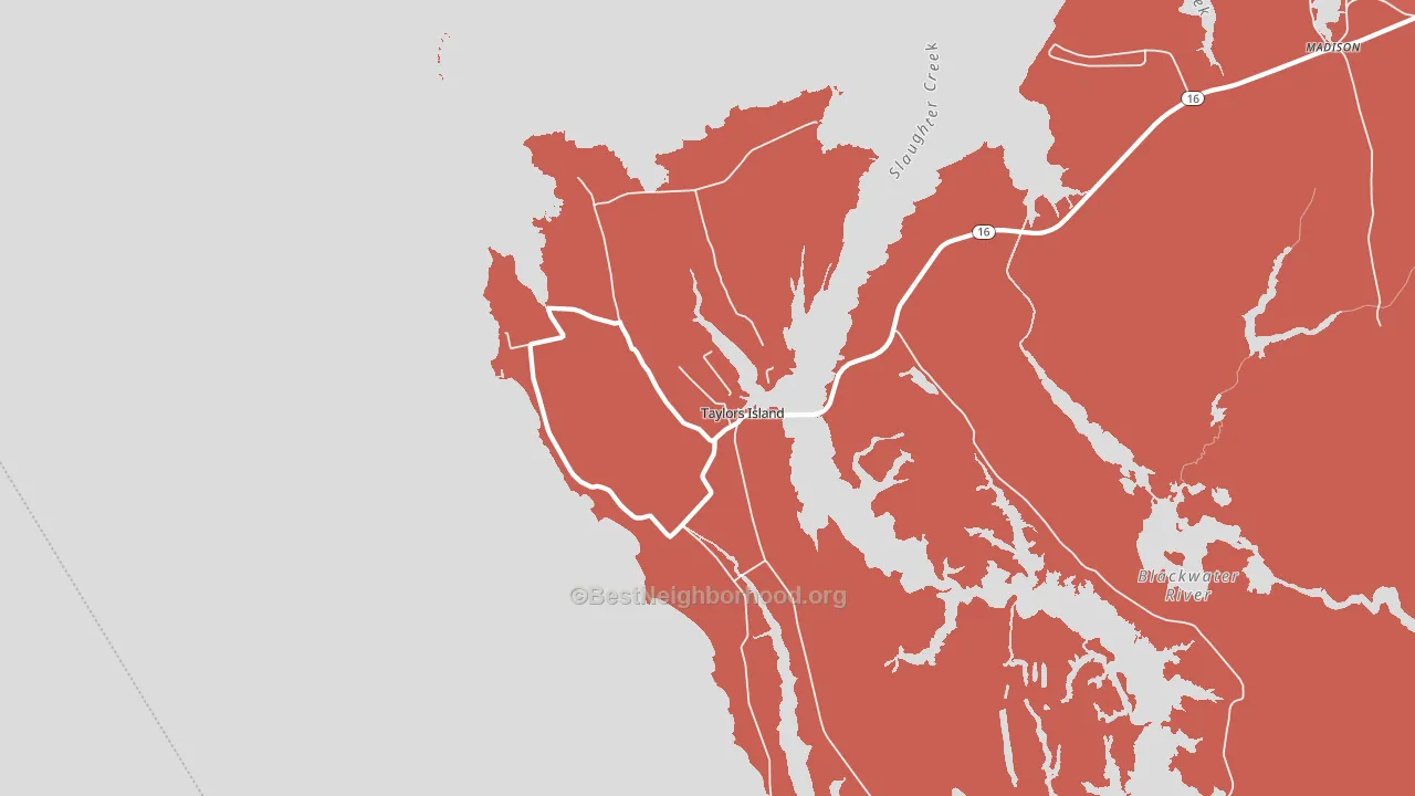 Taylors Island, MD block-group political-lean map