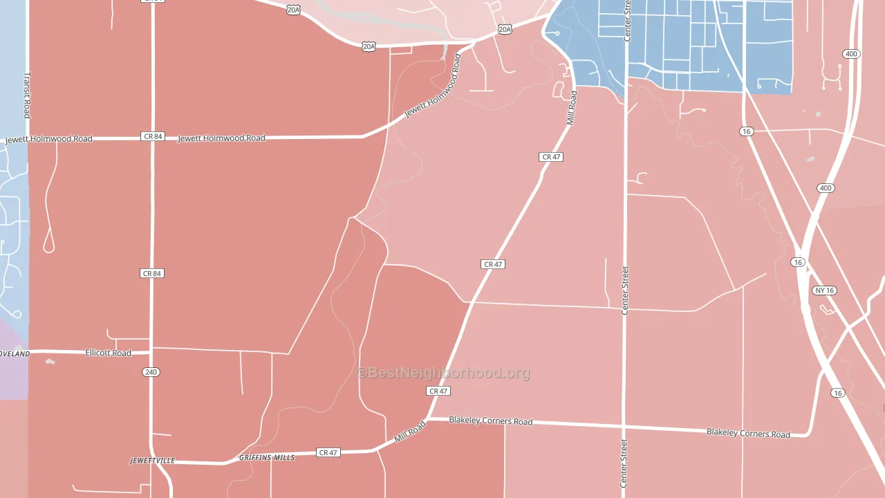 Taylorshire, NY block-group political-lean map