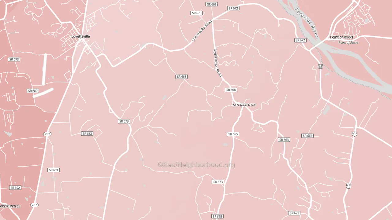 Taylorstown, VA block-group political-lean map