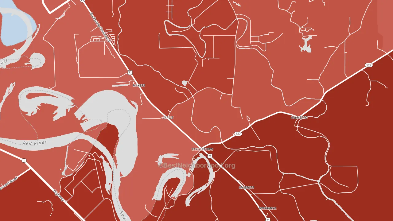 Taylortown, LA block-group political-lean map