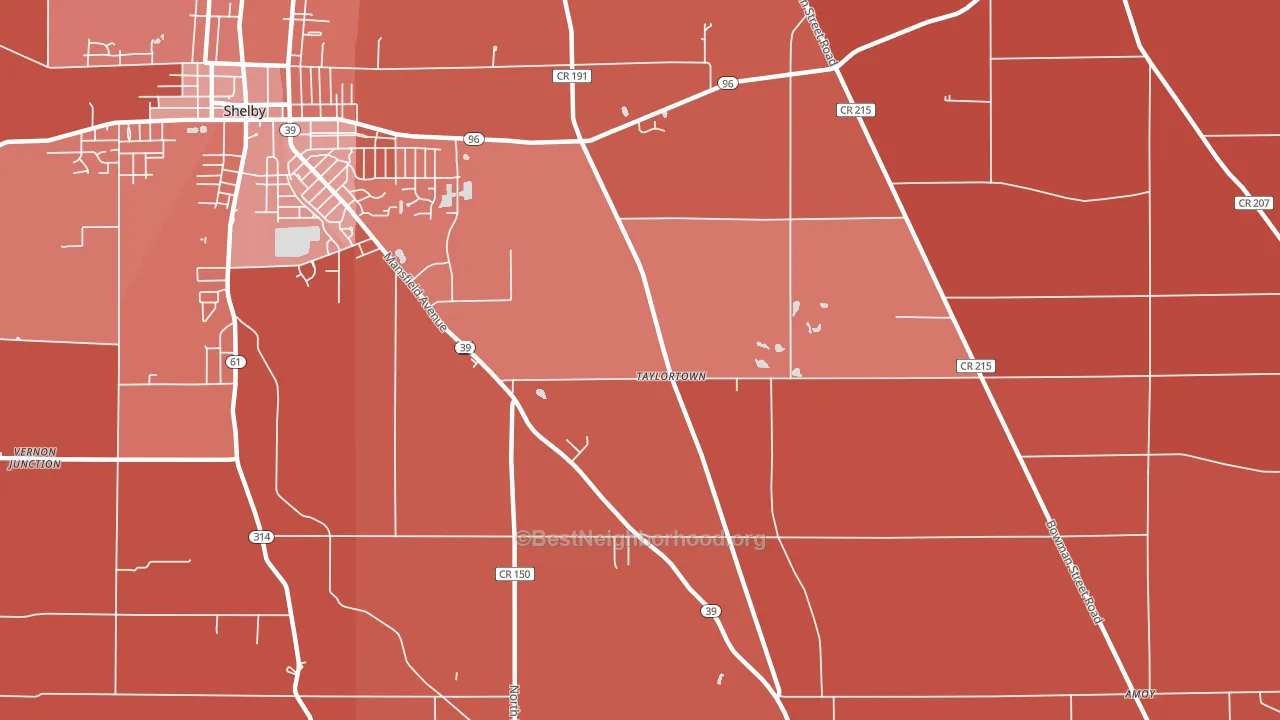 Taylortown, OH block-group political-lean map