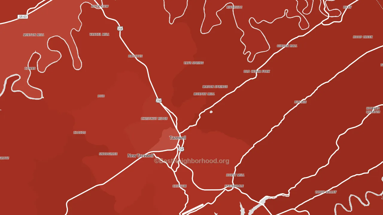 Tazewell, TN block-group political-lean map