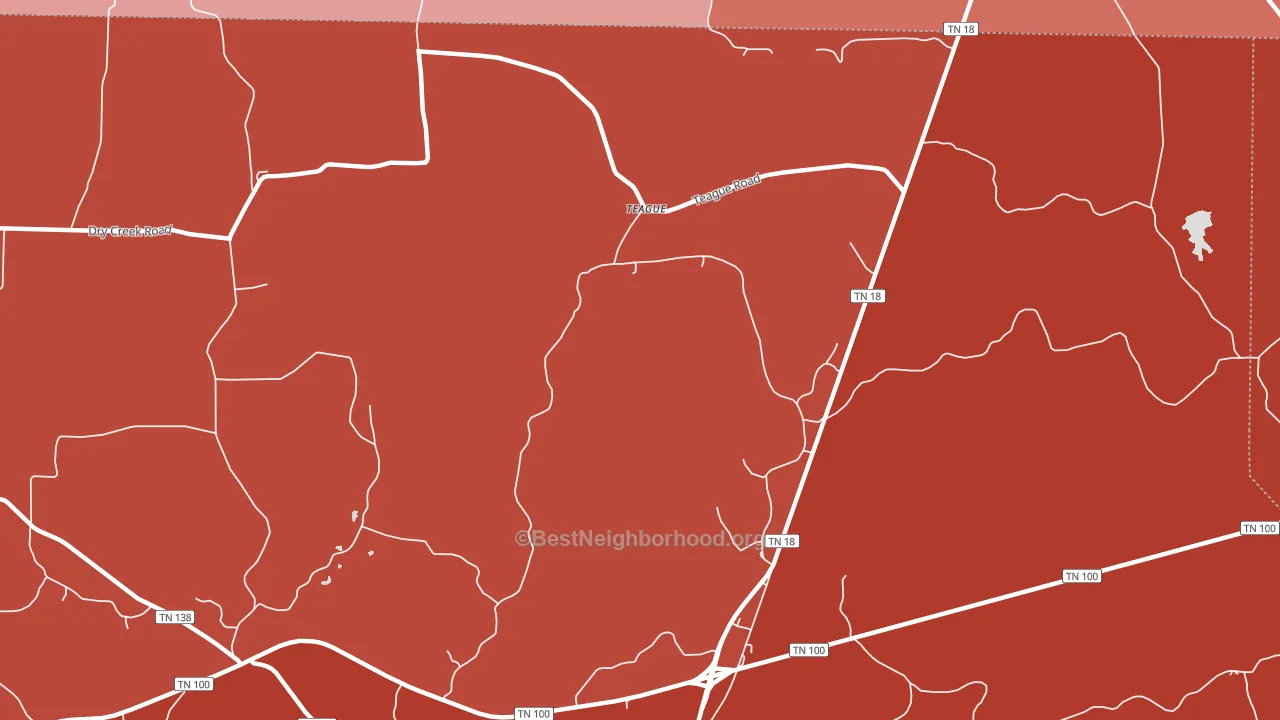 Teague, TN block-group political-lean map