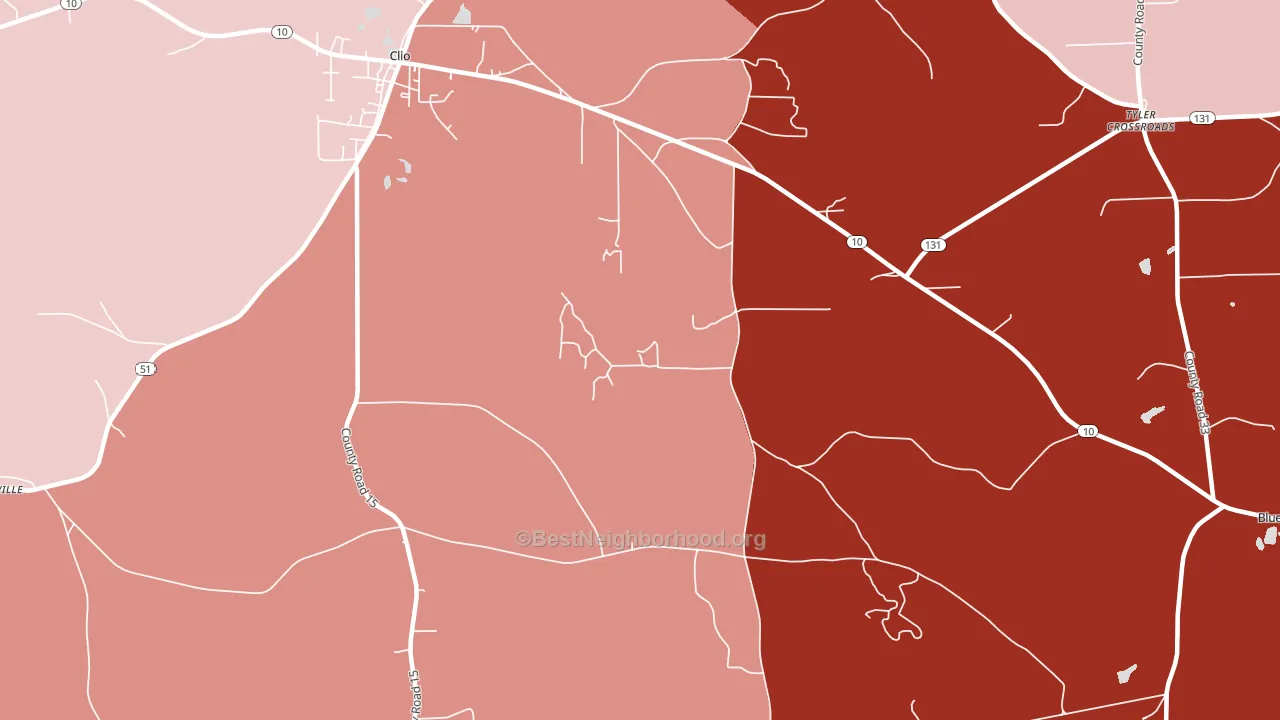 Teals Crossroads, AL block-group political-lean map