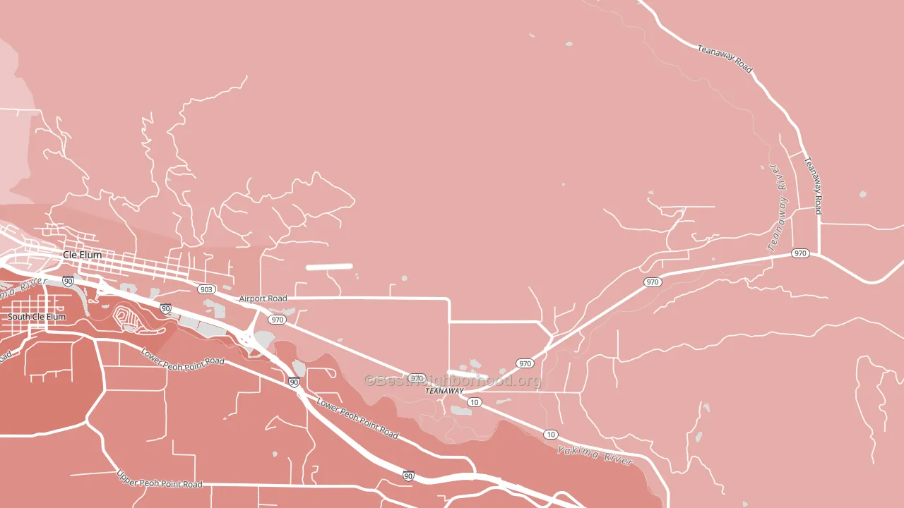 Teanaway, WA block-group political-lean map