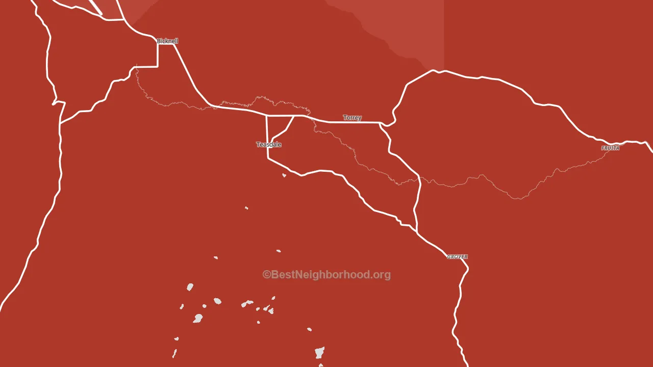 Teasdale, UT block-group political-lean map