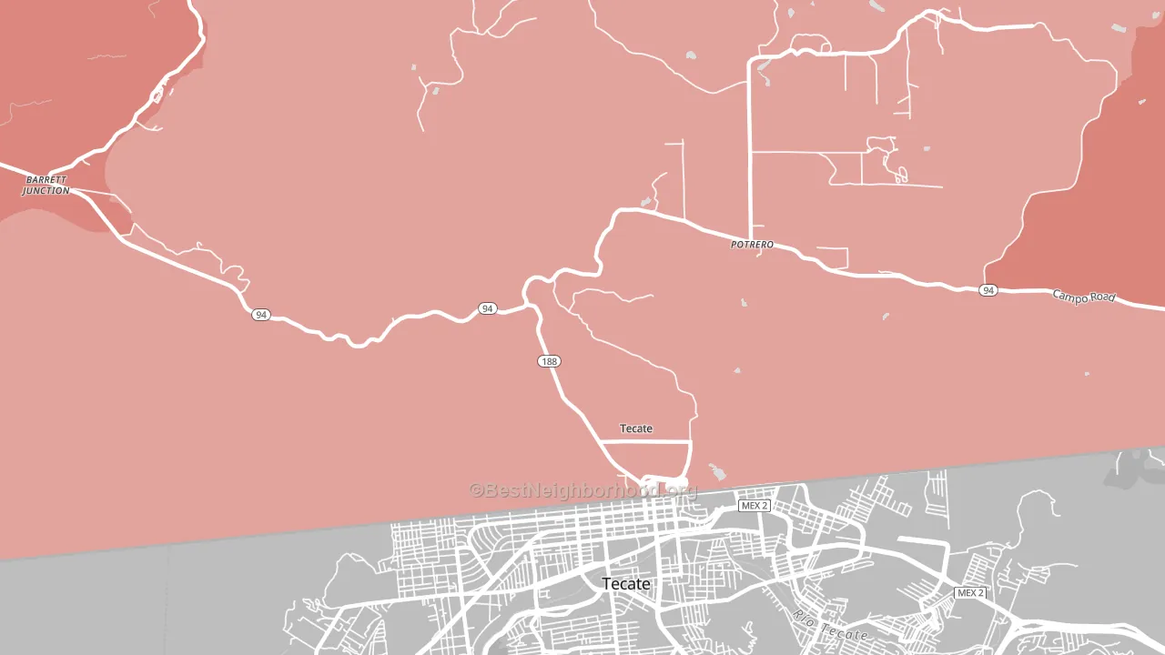 Tecate, CA block-group political-lean map