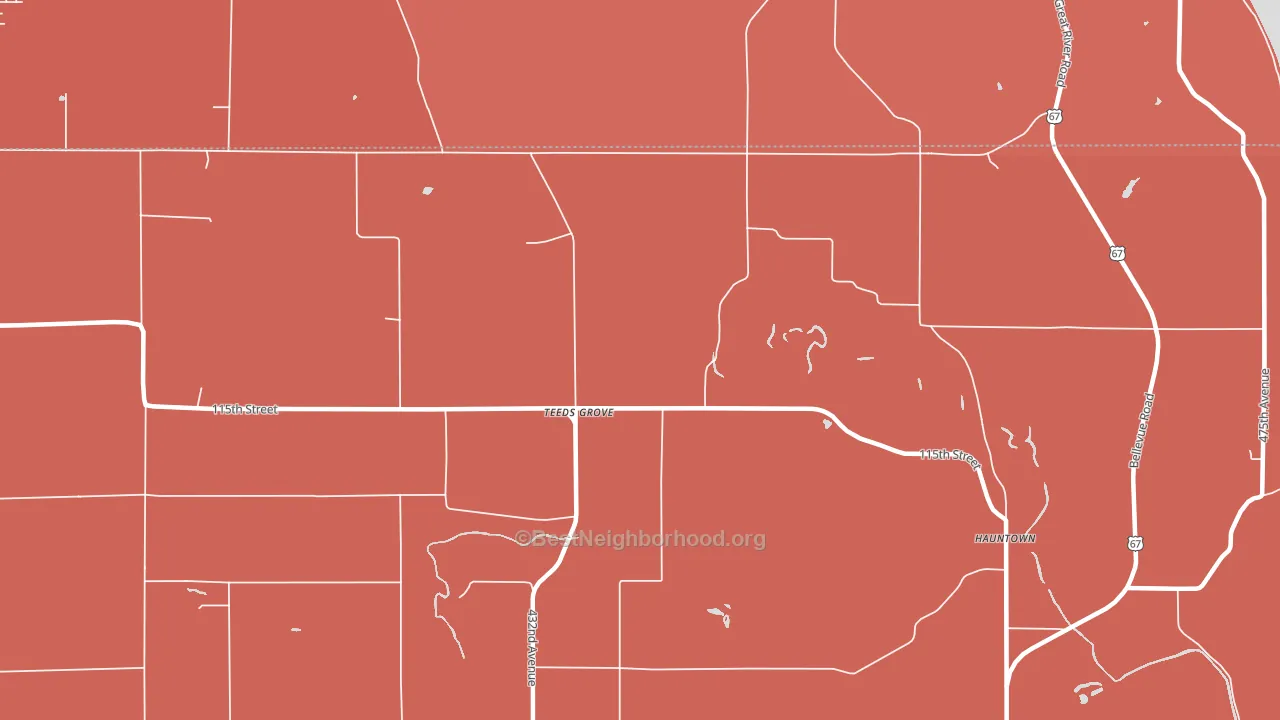 Teeds Grove, IA block-group political-lean map