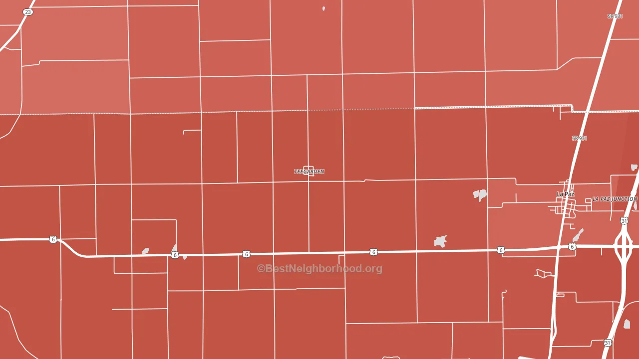Teegarden, IN block-group political-lean map